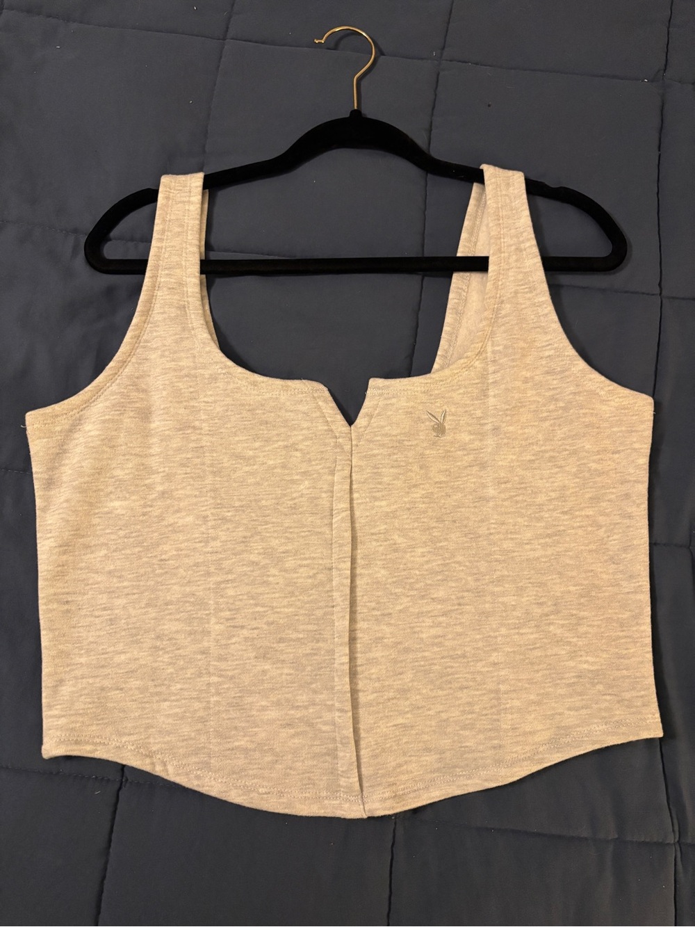 Playboy Grey Corset Tank Top
